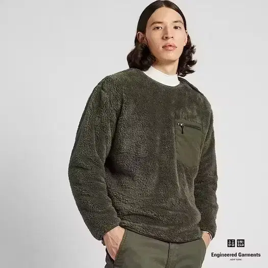 UNIQLO  유니클로&엔지니어드가먼츠 프리스 풀오버 스웻셔츠 L 100